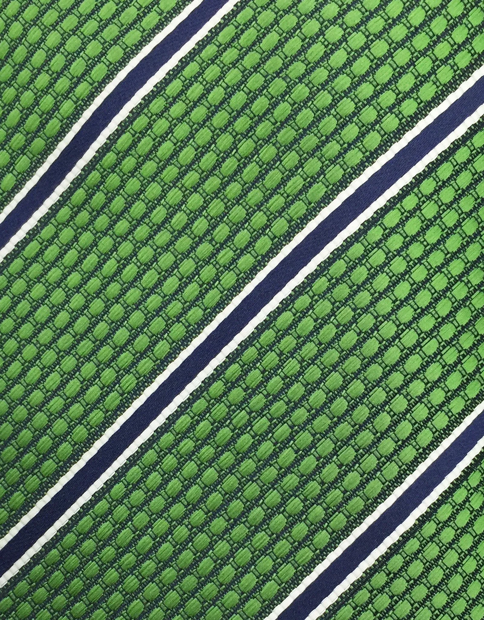 Forest Green and Navy Blue Striped Tie